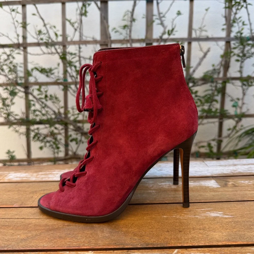 COACH peep toe lace up booties - Picture 3 of 6